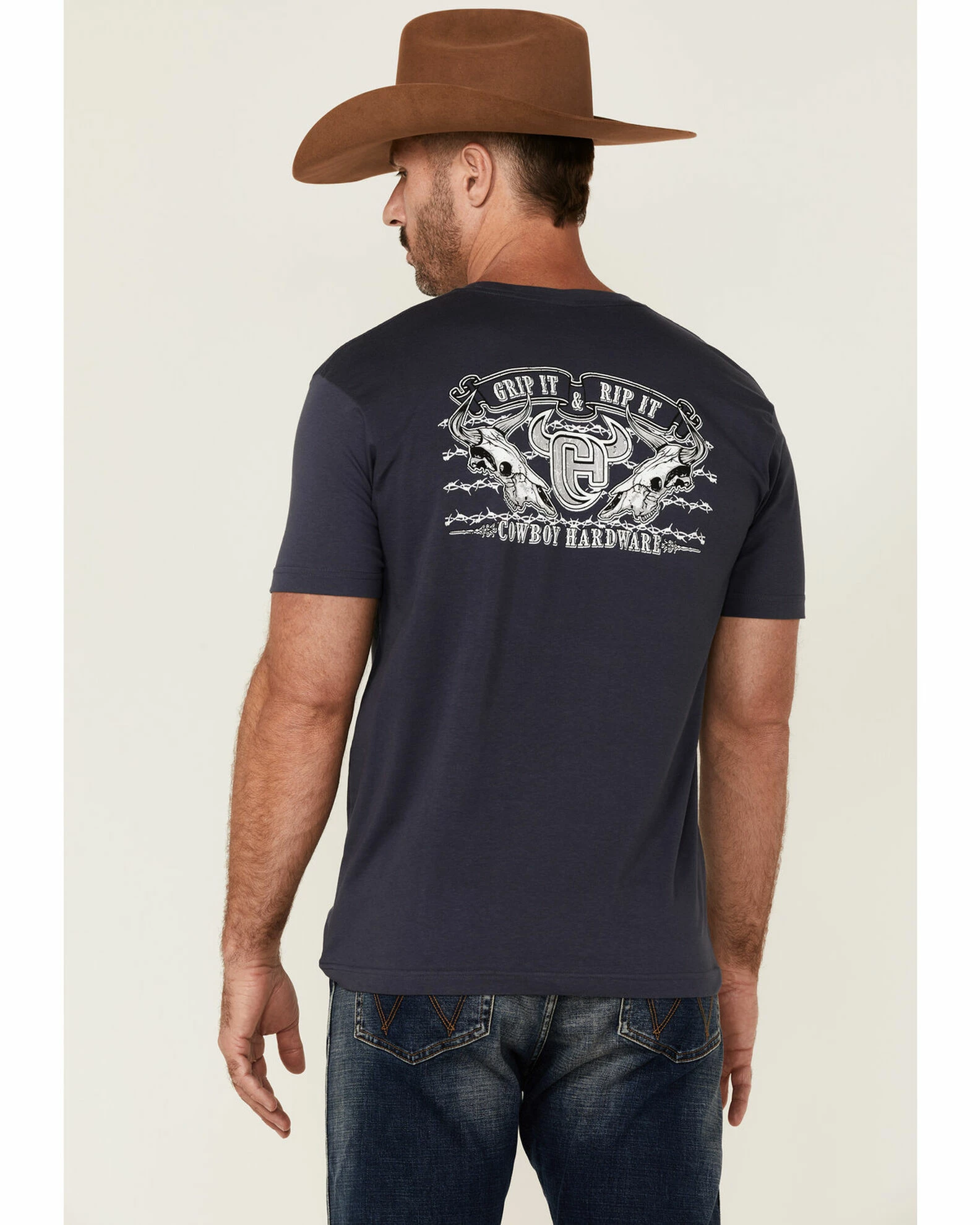 Cowboy Hardware Men's Grip And Rip It Graphic Short Sleeve T-Shirt 6 Cowboy Hardware Men's Grip And Rip It Graphic Short Sleeve T-Shirt - Image 4