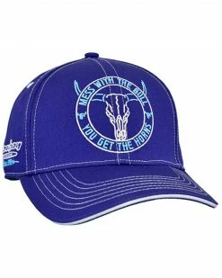 Cowboy Hardware Men's Navy Mess With The Bull Embroidered Ball Cap 