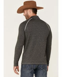 Cowboy Hardware Men's Charcoal Barb Wire Logo 1/4 Zip Front Sports Knit Pullover  -Cowboy Hardware Shop 2000347770 022 P4