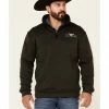 Cowboy Hardware Men's Charcoal Barb Wire Logo 1/4 Zip Front Fleece Pullover  -Cowboy Hardware Shop 2000347773 022 P1