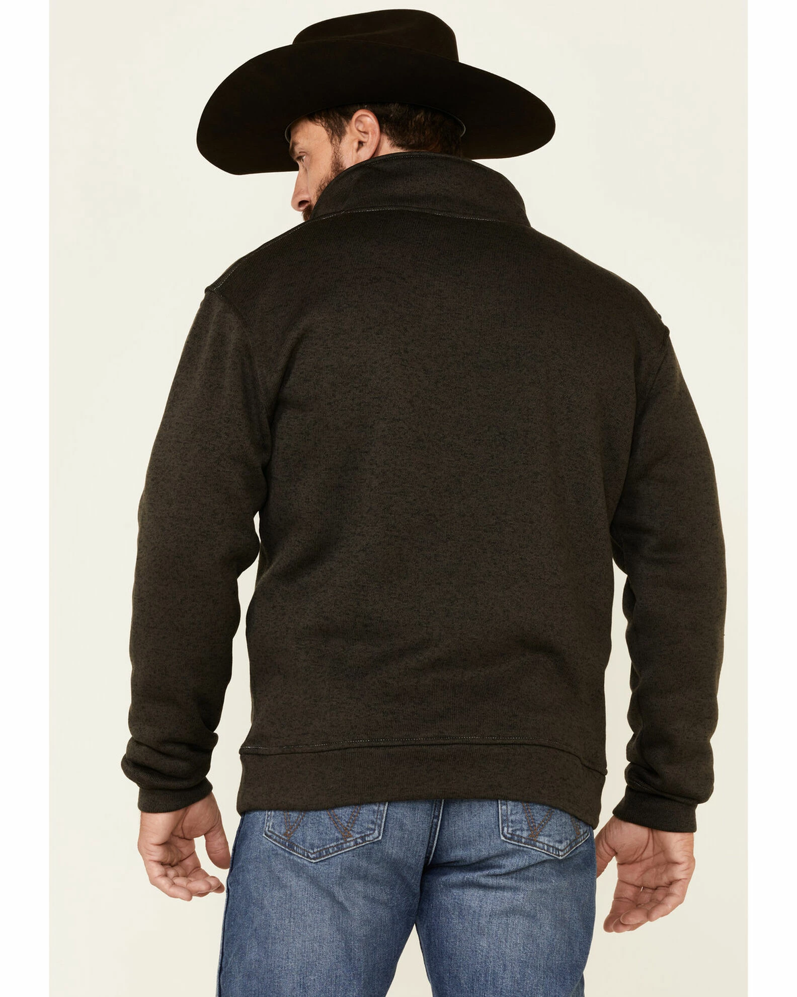 Cowboy Hardware Men's Charcoal Barb Wire Logo 1/4 Zip Front Fleece Pullover 5 Cowboy Hardware Men's Charcoal Barb Wire Logo 1/4 Zip Front Fleece Pullover - Image 4