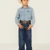 Cowboy Hardware Boys' Medium Wash Mid Rise Steer Head Straight Jeans Blue -Cowboy Hardware Shop 2000358220 400 P1