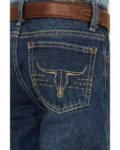 Cowboy Hardware Boys' Medium Wash Mid Rise Steer Head Straight Jeans Blue 9 Cowboy Hardware Boys' Medium Wash Mid Rise Steer Head Straight Jeans Blue -Cowboy Hardware Shop 2000358220 400 P4