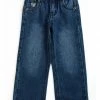 Cowboy Hardware Toddler-Boys' Embroidered Cowboy Horse Medium Wash Straight Jeans Blue -Cowboy Hardware Shop 2000358221 400 P1
