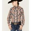 Cowboy Hardware Boys' Hermosillo Plaid Long Sleeve Snap Shirt Orange -Cowboy Hardware Shop 2000358222 800 P1