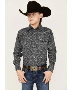 Cowboy Hardware Boys' Bramble Total Paisley Long Sleeve Snap Shirt Black -Cowboy Hardware Shop 2000358231 001 P1 1
