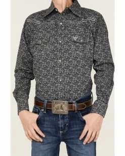 Cowboy Hardware Boys' Bramble Total Paisley Long Sleeve Snap Shirt Black -Cowboy Hardware Shop 2000358231 001 P3