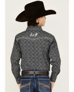 Cowboy Hardware Boys' Bramble Total Paisley Long Sleeve Snap Shirt Black -Cowboy Hardware Shop 2000358231 001 P4