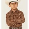 Cowboy Hardware Boys' Six Star Print Long Sleeve Western Snap Shirt Orange -Cowboy Hardware Shop 2000358237 800 P1