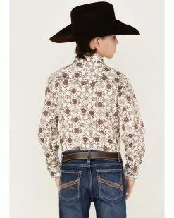 Cowboy Hardware Boys' Bandana Print Western Long Sleeve Shirt Beige/khaki -Cowboy Hardware Shop 2000358243 250 P4
