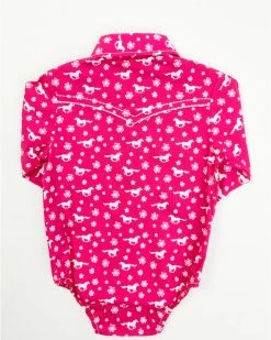 Cowboy Hardware Cowgirl Hardware Infant-Girls' Daisy Rider Fuchsia Long Sleeve Romper -Cowboy Hardware Shop 2000358245 550 P3
