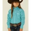 Cowboy Hardware Girls' Six Star Print Western Long Sleeve Shirt Turquoise 1 Cowboy Hardware Girls' Six Star Print Western Long Sleeve Shirt Turquoise -Cowboy Hardware Shop 2000358247 440 P1