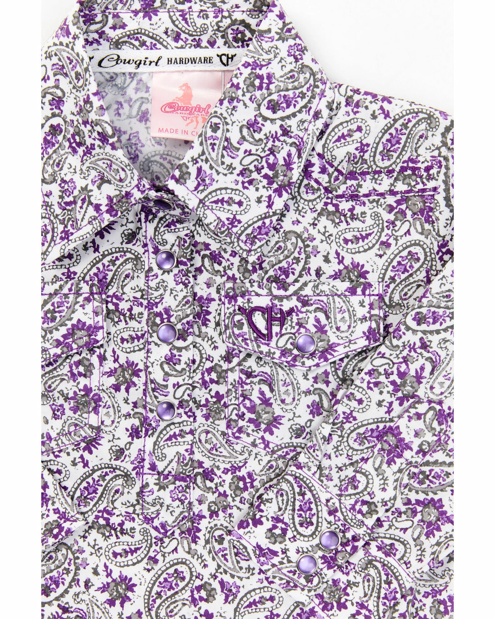 Cowboy Hardware Infant-Girls' Floral Print Long Sleeve Onesie Purple 4 Cowboy Hardware Infant-Girls' Floral Print Long Sleeve Onesie Purple - Image 2