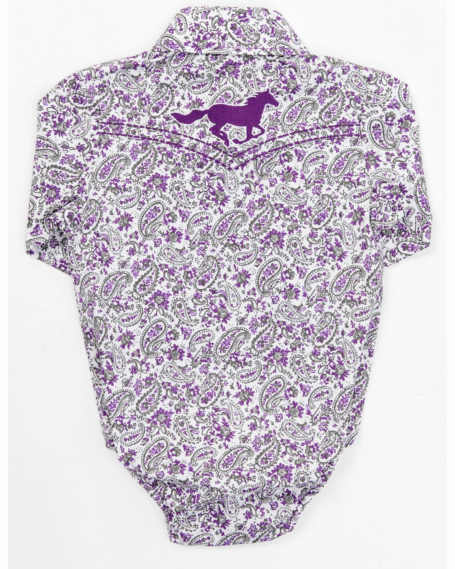 Cowboy Hardware Infant-Girls' Floral Print Long Sleeve Onesie Purple 5 Cowboy Hardware Infant-Girls' Floral Print Long Sleeve Onesie Purple - Image 3