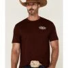 Cowboy Hardware Men's Maroon Country American Way Of Life Graphic Short Sleeve T-Shirt  -Cowboy Hardware Shop 2000358341 642 P1