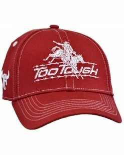 Cowboy Hardware Boys' Red Too Tough Embroidered Solid-Back Ball Cap 