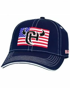 Cowboy Hardware Men's Navy Logo Flag Patch Solid-Back Ball Cap 