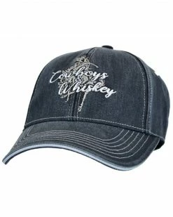 Cowboy Hardware Cowgirl Hardware Women's Denim Cowboys & Whiskey Embroidered Ball Cap 