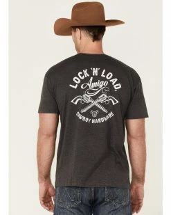 Cowboy Hardware Men's Charcoal Lock & Load Amigo Graphic Short Sleeve T-Shirt  -Cowboy Hardware Shop 2000360839 022 P4