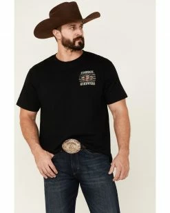 Cowboy Hardware Men's Triple Flag Skull Graphic Short Sleeve T-Shirt - Black 