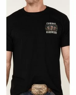 Cowboy Hardware Men's Heather Grey Mess With The Bull Graphic Short Sleeve T-Shirt  -Cowboy Hardware Shop 2000360841 070 P3