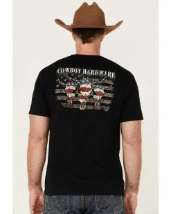 Cowboy Hardware Men's Heather Grey Mess With The Bull Graphic Short Sleeve T-Shirt  -Cowboy Hardware Shop 2000360841 070 P4