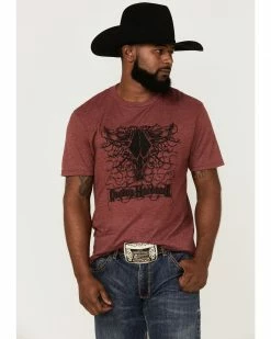Cowboy Hardware Men's Barbed Skull Graphic T-Shirt Red