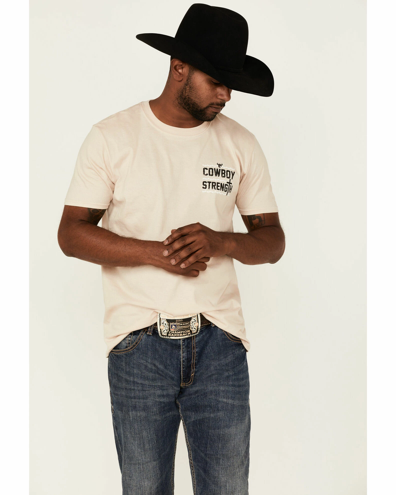 Cowboy Hardware Men's Barb Wire Strength Graphic T-Shirt 3 Cowboy Hardware Men's Barb Wire Strength Graphic T-Shirt