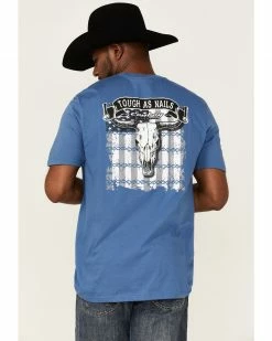 Cowboy Hardware Men's Marine Blue Tough As Nails Graphic Short Sleeve T-Shirt  -Cowboy Hardware Shop 2000360855 460 P4