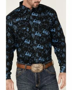 Cowboy Hardware Men's Roman Paisley Print Long Sleeve Snap Western Shirt Black 9 Cowboy Hardware Men's Roman Paisley Print Long Sleeve Snap Western Shirt Black -Cowboy Hardware Shop 2000360856 001 P3