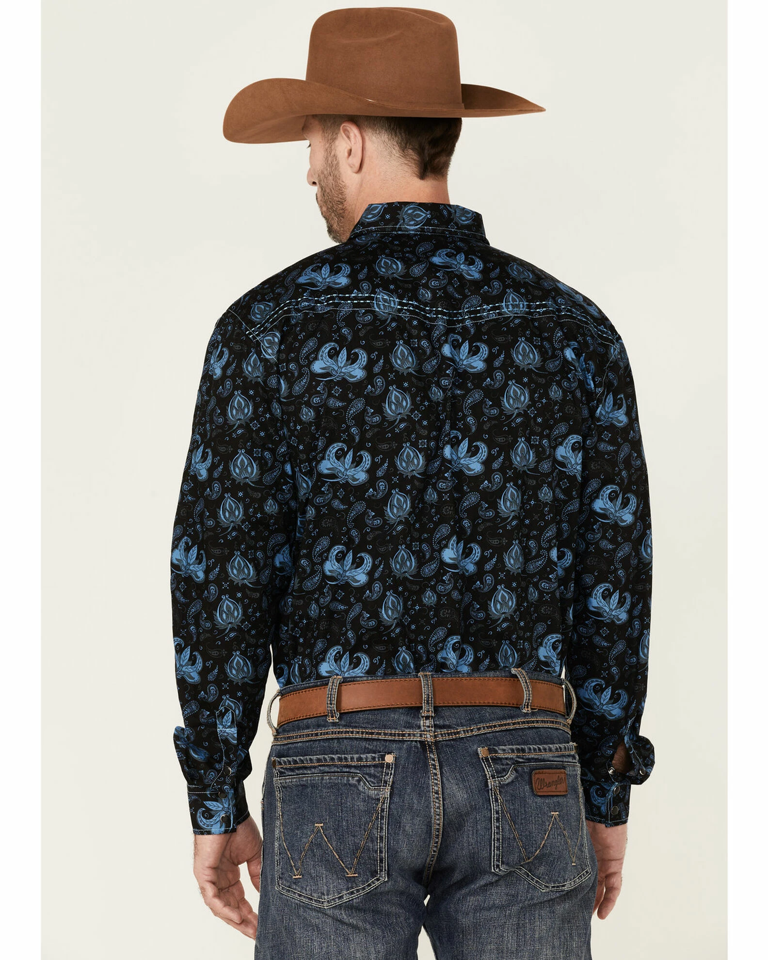Cowboy Hardware Men's Roman Paisley Print Long Sleeve Snap Western Shirt Black 6 Cowboy Hardware Men's Roman Paisley Print Long Sleeve Snap Western Shirt Black - Image 4