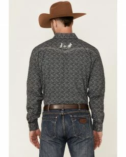 Cowboy Hardware Men's Bramble Floral Print Embroidered Long Sleeve Snap Western Shirt  Black -Cowboy Hardware Shop 2000360857 001 P4
