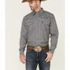 Cowboy Hardware Men's Wavy Square Geo Print Long Sleeve Snap Charcoal Western Shirt  -Cowboy Hardware Shop 2000360858 022 P1