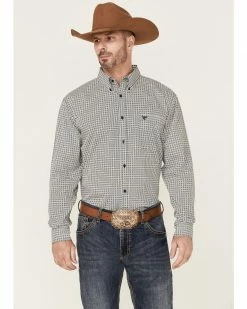 Cowboy Hardware Men's Twisted Adobe Geo Print Long Sleeve Button-Down Western Shirt 