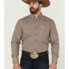 Cowboy Hardware Men's Basket Weave Print Long Sleeve Button-Down Western Shirt  Beige/khaki -Cowboy Hardware Shop 2000360864 250 P1