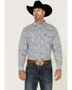 Cowboy Hardware Men's Range Floral Paisley Print Long Sleeve Snap Western Shirt White -Cowboy Hardware Shop 2000360866 100 P1 1