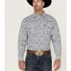 Cowboy Hardware Men's Range Floral Paisley Print Long Sleeve Snap Western Shirt White -Cowboy Hardware Shop 2000360866 100 P1