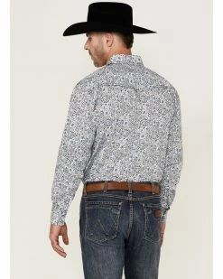Cowboy Hardware Men's Range Floral Paisley Print Long Sleeve Snap Western Shirt White -Cowboy Hardware Shop 2000360866 100 P4