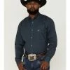 Cowboy Hardware Men's Squiggly Diamond Star Geo Print Long Sleeve Western Shirt  Navy -Cowboy Hardware Shop 2000360869 410 P1