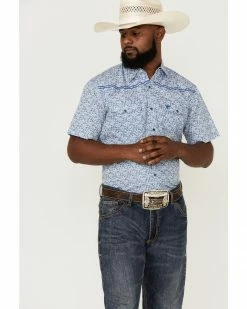 Cowboy Hardware Men's Bramble Floral Print Embroidered Short Sleeve Snap Western Shirt  Blue -Cowboy Hardware Shop 2000360870 400 P1 1