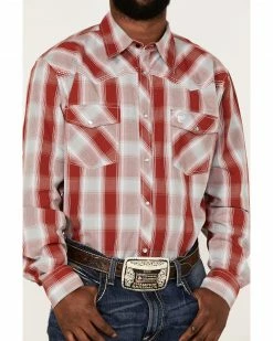 Cowboy Hardware Men's Burgundy Hombre Plaid Long Sleeve Snap Western Shirt 8 Cowboy Hardware Men's Burgundy Hombre Plaid Long Sleeve Snap Western Shirt -Cowboy Hardware Shop 2000360872 640 P3