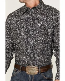 Cowboy Hardware Men's Range Paisley Print Long Sleeve Snap Western Shirt  Black -Cowboy Hardware Shop 2000360875 001 P3