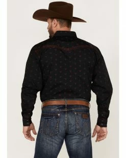 Cowboy Hardware Men's All-Over Skull Print Snap Long Sleeve Western Shirt  Black -Cowboy Hardware Shop 2000360876 001 P4