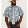 Cowboy Hardware Men's Steel Arroyo Large Plaid Short Sleeve Snap Western Shirt  -Cowboy Hardware Shop 2000360877 060 P1