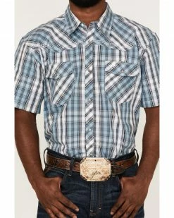 Cowboy Hardware Men's Steel Arroyo Large Plaid Short Sleeve Snap Western Shirt 8 Cowboy Hardware Men's Steel Arroyo Large Plaid Short Sleeve Snap Western Shirt -Cowboy Hardware Shop 2000360877 060 P3