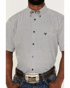Cowboy Hardware Men's Twisted Adobe Geo Print Button-Down Western Shirt  White -Cowboy Hardware Shop 2000360878 100 P3