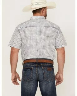 Cowboy Hardware Men's Squiggly Diamond Star Geo Print Western Shirt  White -Cowboy Hardware Shop 2000360879 100 P4
