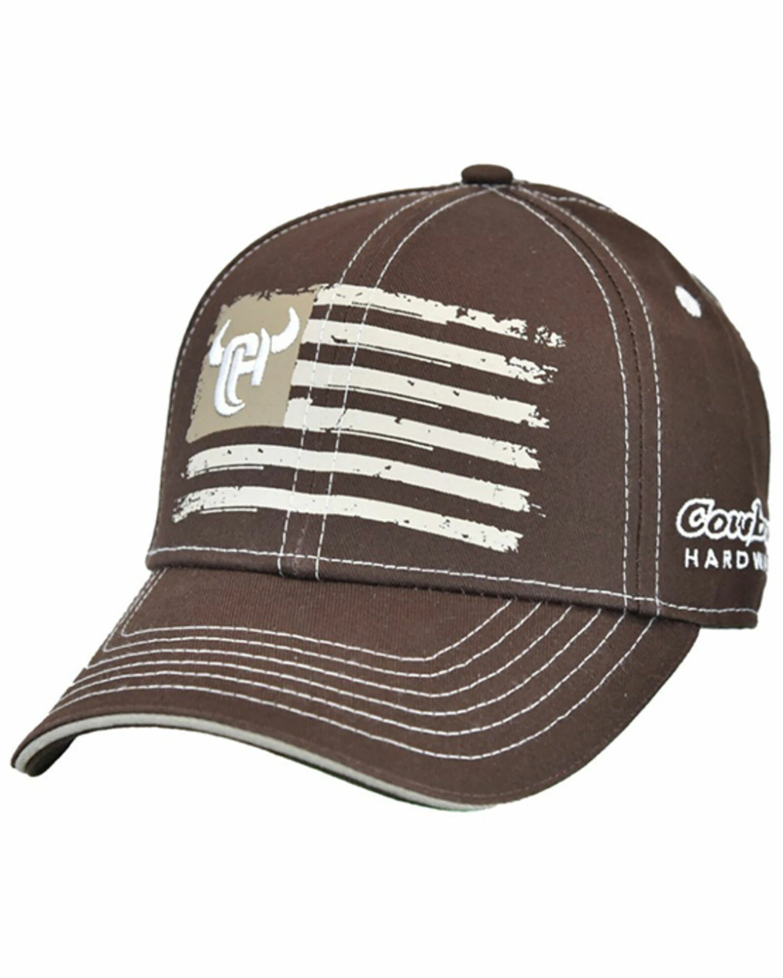 Cowboy Hardware Men's Flag Baseball Cap Brown 3 Cowboy Hardware Men's Flag Baseball Cap Brown