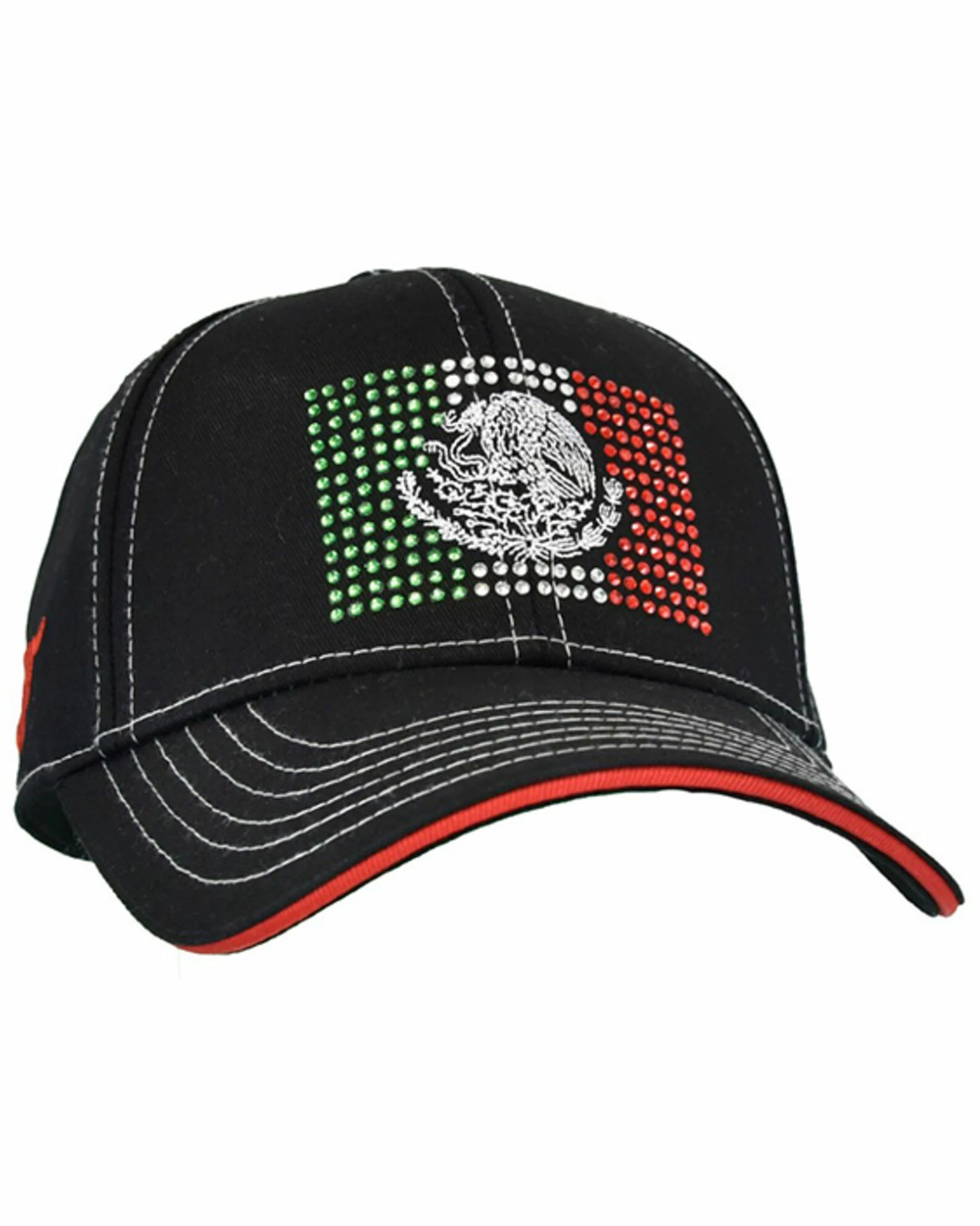 Cowboy Hardware Women's Black Mexican Flag Crystal Ladies Baseball Cap 3 Cowboy Hardware Women's Black Mexican Flag Crystal Ladies Baseball Cap