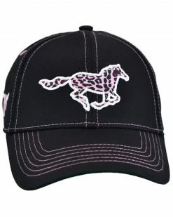 Cowboy Hardware Girls' Leopard Pony BaseballĀ Cap Brown